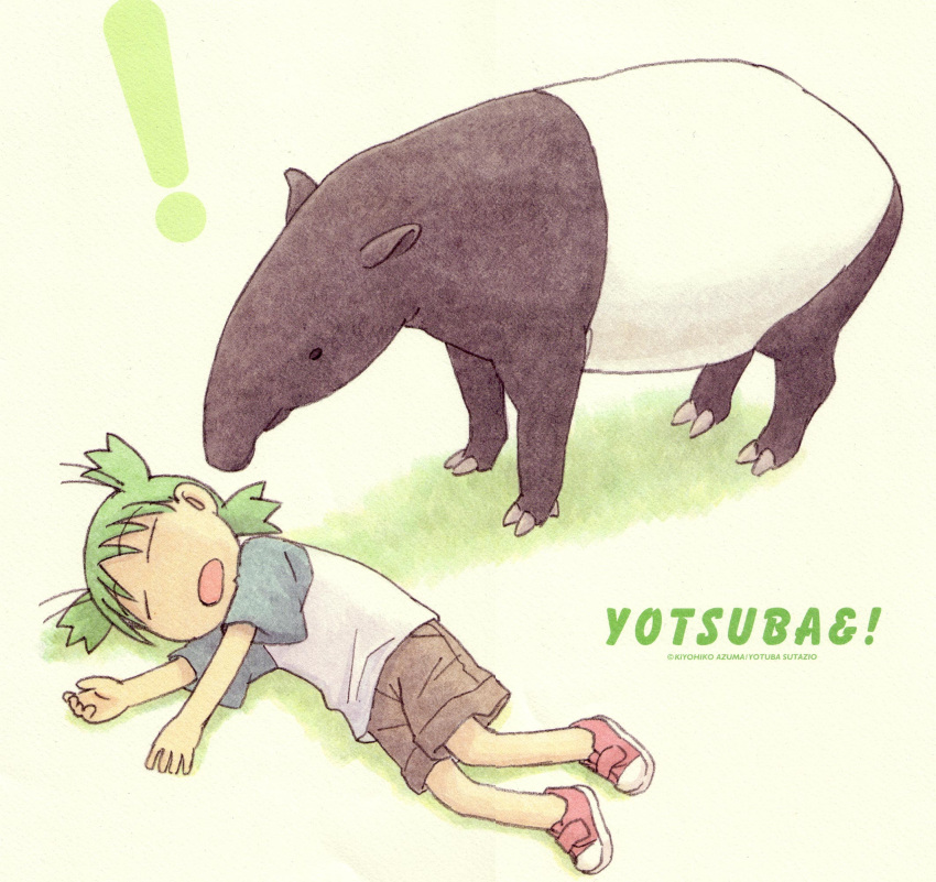 child highres koiwai_yotsuba quad_tails raglan_sleeves tapir yotsubato!