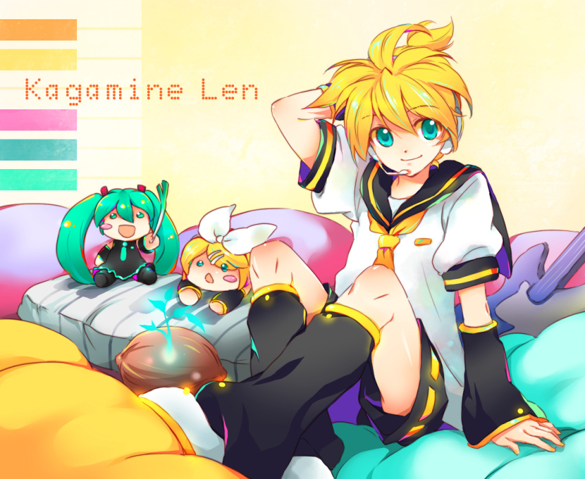 hatsune_miku headphones kagamine_len kagamine_rin vocaloid