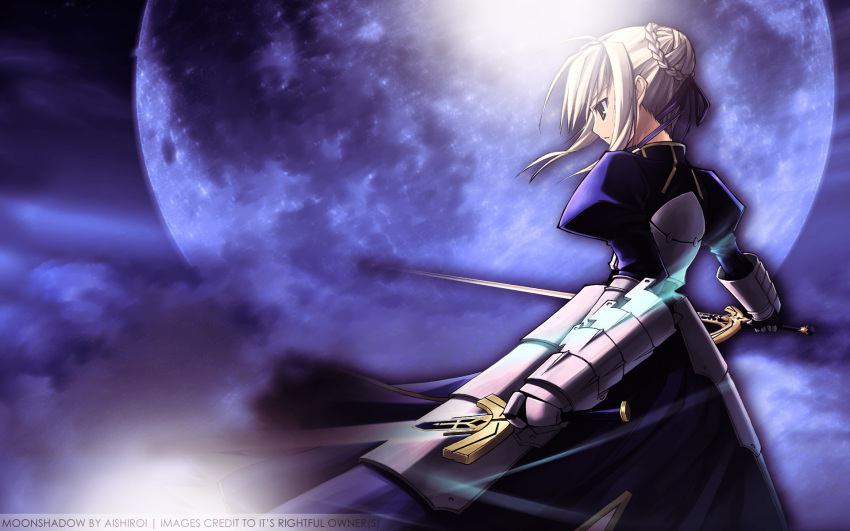 fate/stay_night moon saber sky sword