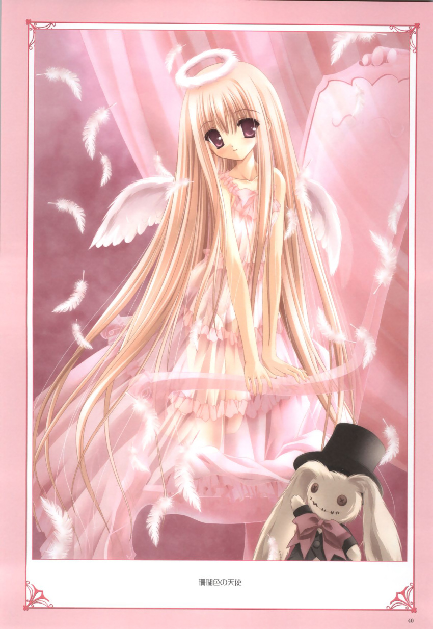 angel blonde_hair dress frills lingerie see_through tinkle wings