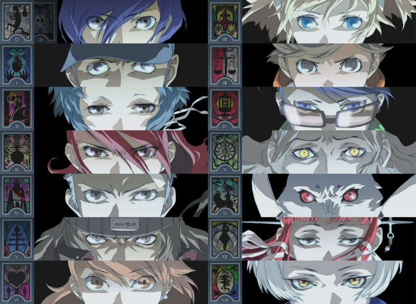 6+boys 6+girls aegis aegis_(persona) amada_ken animal aragaki_shinjirou arisato_minato atlus beanie blonde_hair blue_eyes blue_hair brown_hair column_lineup dog elizabeth_(persona) everyone hat iori_junpei kirijou_mitsuru koromaru multiple_boys multiple_girls official_art persona persona_3 persona_eyes red_eyes sakaki_takaya sanada_akihiko shirato_jin takeba_yukari yamagishi_fuuka yoshino_chidori yuuki_makoto