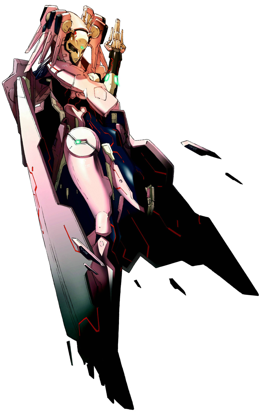 00s absurdres ardjet highres mecha middle_finger neon_trim no_humans official_art pink robot_joints shinkawa_youji solo zone_of_the_enders zone_of_the_enders_2