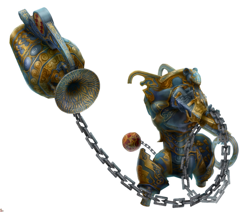 1boy absurdres ball_and_chain chains esper famfrit final_fantasy final_fantasy_xii giant highres mace monster official_art simple_background solo vase weapon