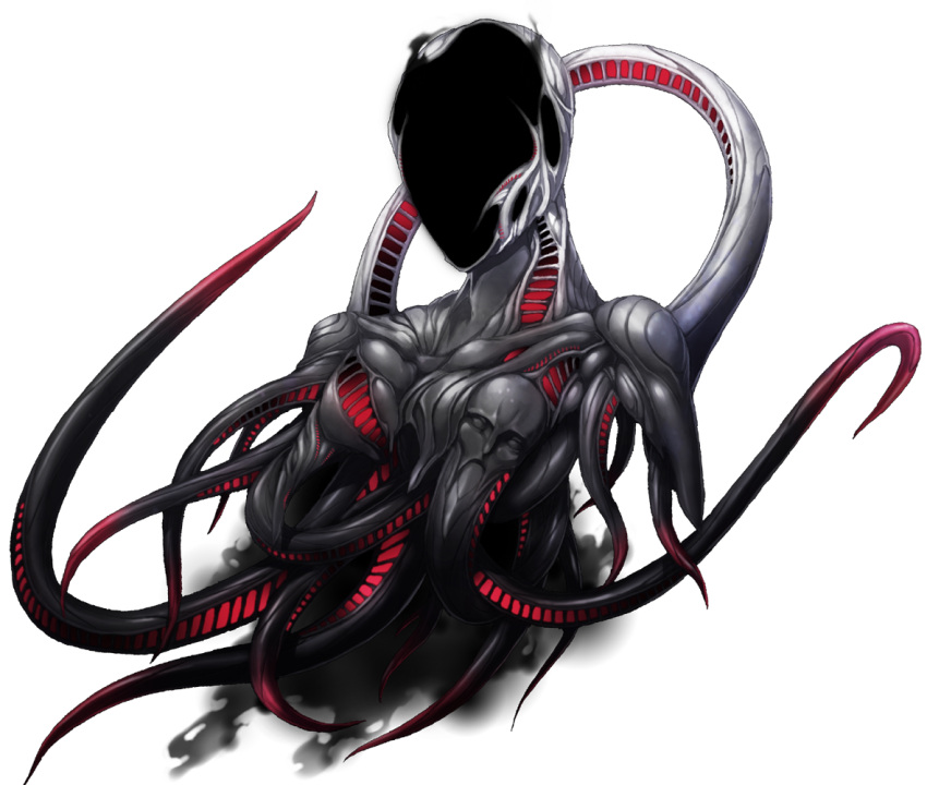 cthulhu_mythos eldritch_abomination faceless full_body mazeran monster no_humans solo tentacle white_background