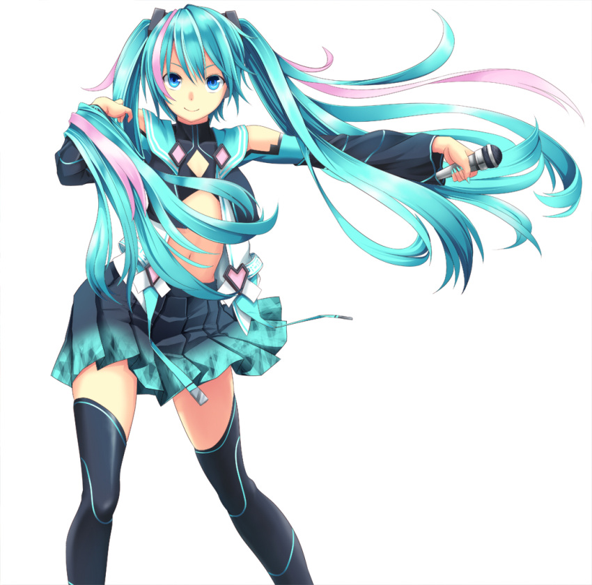 blush dress green_eyes green_hair hatsune_miku long_hair necktie project_diva_(series) project_diva_x smile twintails vocaloid