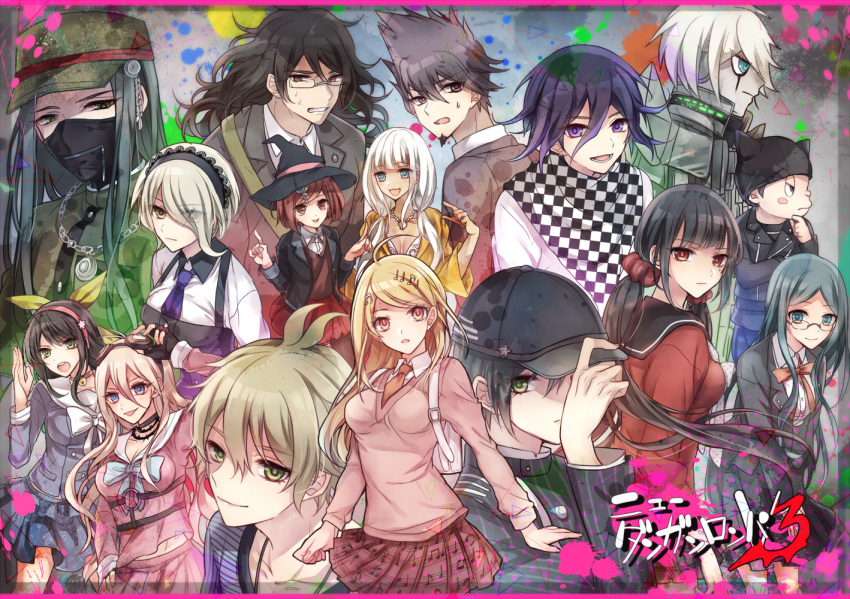 6+boys 6+girls ahoge akamatsu_kaede amami_rantarou backpack bag black_hair blonde_hair blue_eyes blue_hair blush_stickers chabashira_tenko dangan_ronpa everyone glasses goggles goggles_on_head gokuhara_gonta hair_ornament hair_over_one_eye hairband hairclip harukawa_maki hat hoshi_ryouma iruma_miu keebo long_hair maid miyuzu momota_kaito multiple_boys multiple_girls new_dangan_ronpa_v3 ouma_kokichi purple_hair red_eyes redhead robot saihara_shuuichi school_uniform serafuku shinguuji_korekiyo shirogane_tsumugi short_hair sweater_vest toujou_kirumi twintails vest violet_eyes white_hair witch_hat yellow_eyes yonaga_angie yumeno_himiko