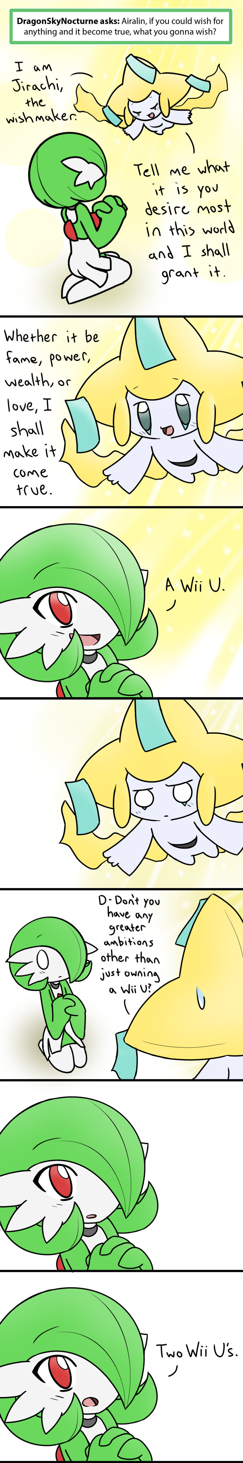 absurdres airalin_(mark_folks) blush choker comic english gardevoir highres jirachi long_image mark_folks pokemon pokemon_(creature) red_eyes simple_background smile tall_image white_background