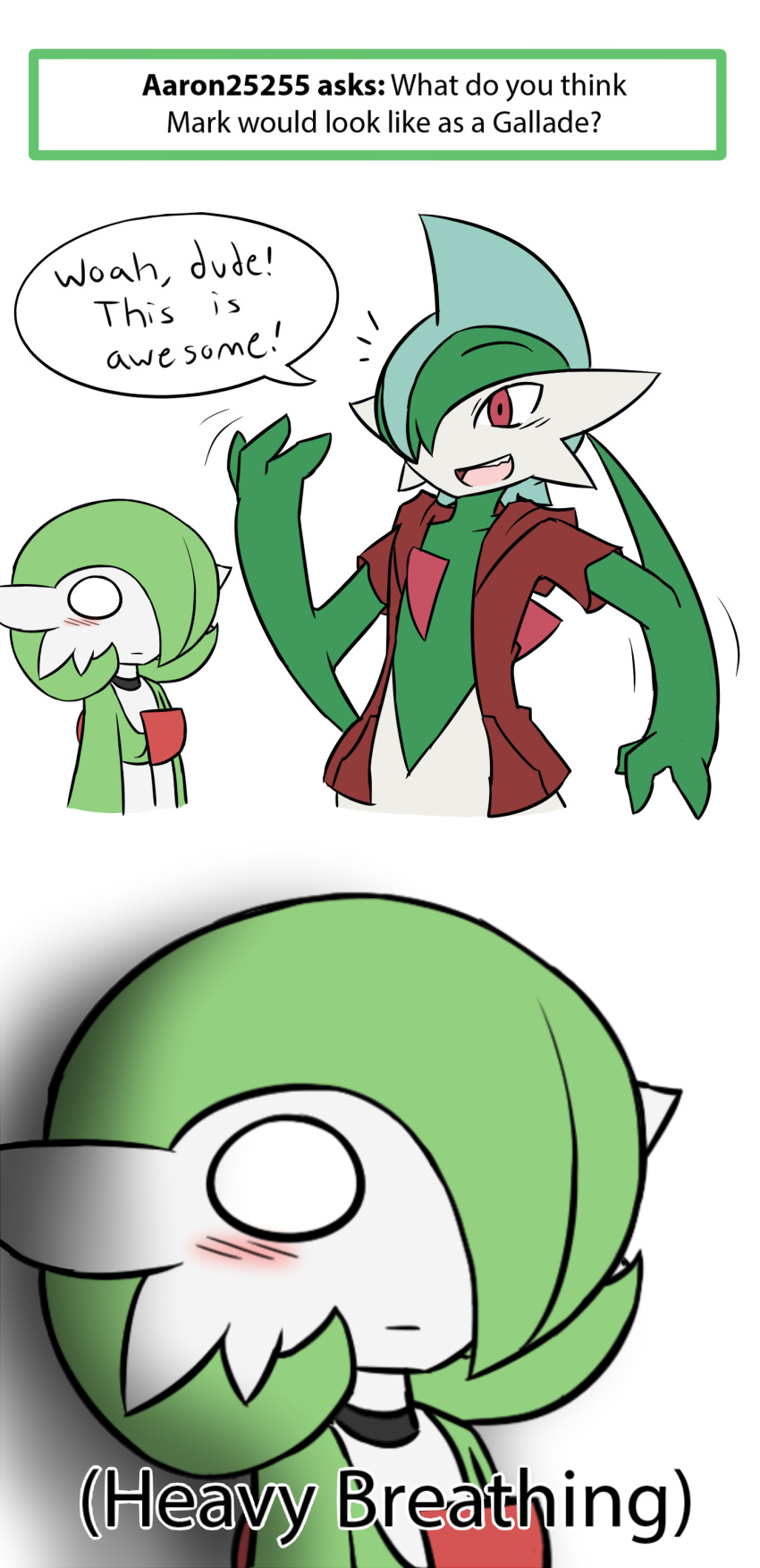 absurdres airalin_(mark_folks) choker comic english gallade gardevoir highres long_image mark_folks o_o open_mouth pokemon pokemon_(creature) red_eyes simple_background tall_image white_background