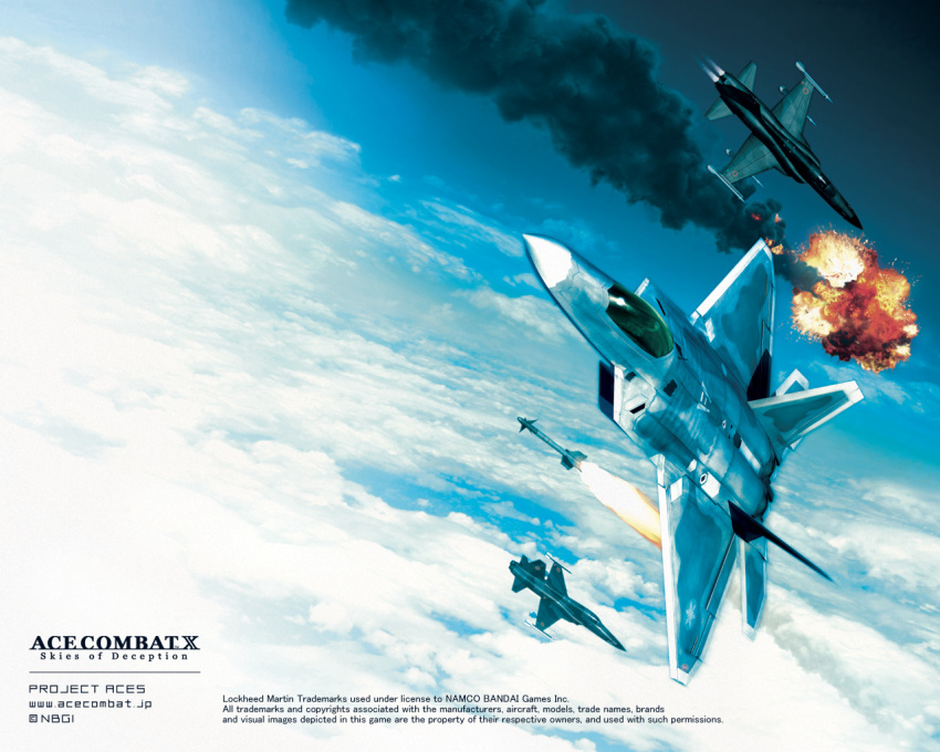 ace_combat airplane explosion f-22 game namco sky
