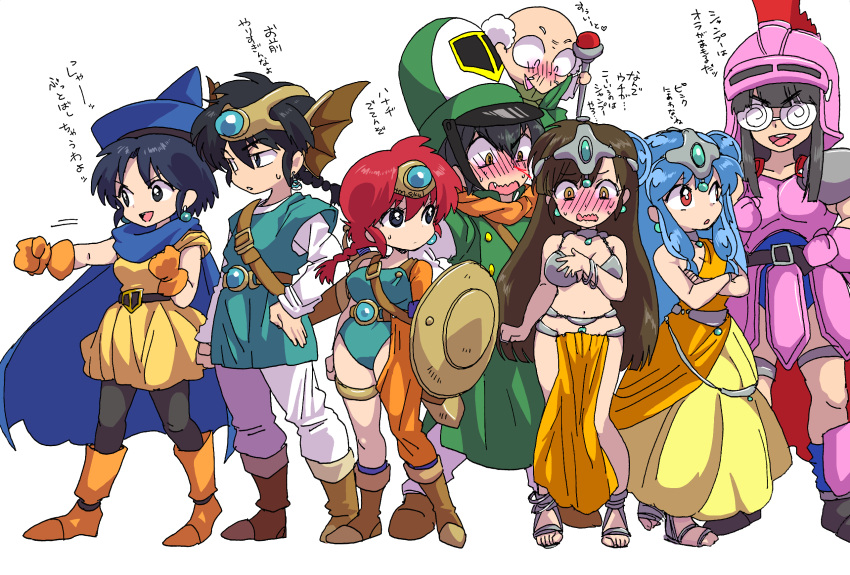 4boys 4girls alena_(dq4) alena_(dq4)_(cosplay) brey brey_(cosplay) clift clift_(cosplay) cosplay dragon_quest dragon_quest_iv happosai hero_(dq4) hero_(dq4)_(cosplay) heroine_(dq4) heroine_(dq4)_(cosplay) hibiki_ryouga highres kuonji_ukyou manya manya_(cosplay) minea minea_(cosplay) mousse multiple_boys multiple_girls ranma-chan ranma_1/2 ryan_(dq4) ryan_(dq4)_(cosplay) saotome_ranma shampoo_(ranma_1/2) tendou_akane translation_request