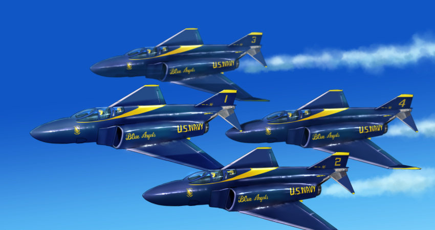 aircraft airplane commentary_request f-4_phantom_ii fighter_jet jet military military_vehicle original pilot sky the_blue_angels us_navy yoshimizu_amine