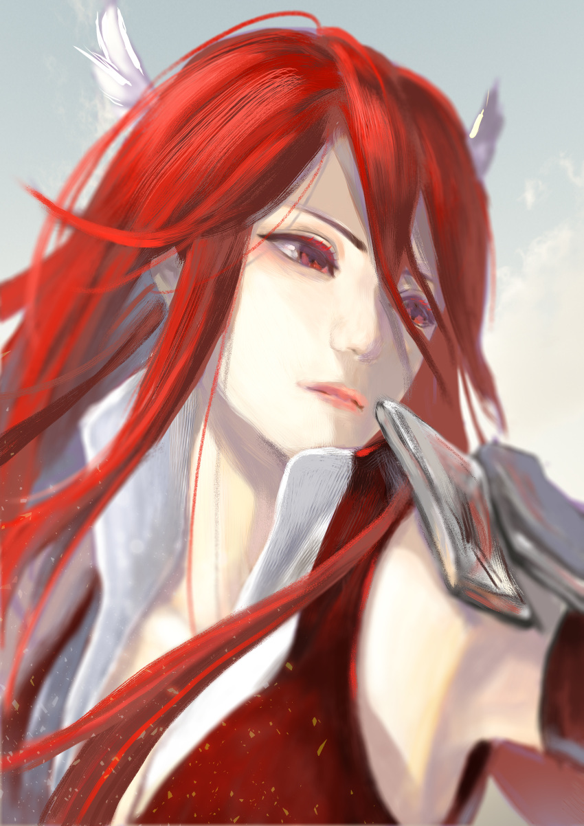 1girl absurdres artist_request fire_emblem fire_emblem:_kakusei highres long_hair looking_away red_eyes redhead solo cordelia_(fire_emblem)