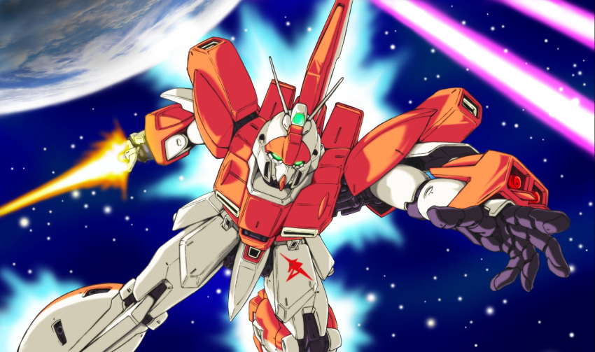 char's_counterattack earth emblem energy_sword gmbh gundam highres mecha re-gz solo space sword weapon