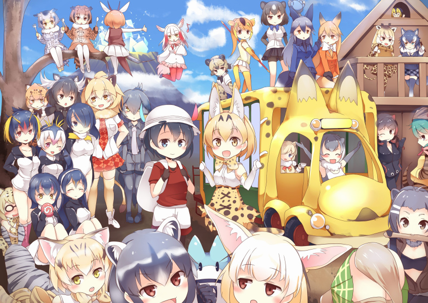 &gt;:) &gt;:d &gt;:o 6+girls :d :o ;) ;d ^_^ ^o^ african_wild_dog_(kemono_friends) alpaca_ears alpaca_suri_(kemono_friends) american_beaver_(kemono_friends) animal_ears animal_print antlers arms_up backpack bag balcony bangs bare_shoulders bear_ears beaver_ears bike_shorts bird_tail bird_wings bite_mark black-tailed_prairie_dog_(kemono_friends) black_bow black_bowtie black_bra black_gloves black_hair black_legwear black_necktie black_skirt blonde_hair blue_coat blue_eyes blue_hair blue_jacket blue_skirt blue_sky blue_sweater blunt_bangs blush blush_stickers boots bow bowtie bra breast_pocket breasts brown_bear_(kemono_friends) brown_bow brown_coat brown_eyes brown_hair brown_legwear brown_vest bucket_hat building buttons campo_flicker_(kemono_friends) cat_ears circlet clenched_hand clenched_hands closed_eyes closed_mouth clouds coat collarbone collared_shirt common_raccoon_(kemono_friends) cross-laced_footwear cup day drooling eating elbow_gloves emperor_penguin_(kemono_friends) eurasian_eagle_owl_(kemono_friends) everyone expressionless eyebrows_visible_through_hair ezo_red_fox_(kemono_friends) face facing_away feathers fennec_(kemono_friends) flying folded_ponytail food fork fox_ears from_side frown fur_collar fur_trim gentoo_penguin_(kemono_friends) glasses gloves golden_snub-nosed_monkey_(kemono_friends) grass green_hair green_skirt grey_gloves grey_hair grey_legwear grey_necktie grey_shirt grey_shorts grey_skirt grey_wolf_(kemono_friends) hair_between_eyes hair_ornament hair_over_one_eye hairclip hand_in_pocket hand_on_hip hands_up happy hat head_wings headphones heterochromia high-waist_skirt highres hippopotamus_(kemono_friends) holding holding_bag holding_cup holding_food holding_fork holding_pencil holding_spoon holding_staff hood hood_down hood_up humboldt_penguin_(kemono_friends) in_tree jacket jaguar_(kemono_friends) jaguar_ears japanese_crested_ibis_(kemono_friends) japari_bun japari_bus japari_symbol jitome kaban_(kemono_friends) kanzakietc kemono_friends knee_boots knees_up lace-up_boots leotard lion_(kemono_friends) lion_ears lion_tail long_hair long_ponytail long_sleeves looking_at_another looking_at_viewer looking_to_the_side lucky_beast_(kemono_friends) margay_(kemono_friends) mary_janes medium_breasts monkey_ears monkey_tail moose_(kemono_friends) moose_ears mouth_hold multicolored multicolored_clothes multicolored_gloves multicolored_hair multiple_girls music musical_note neck_ribbon necktie north_american_beaver_(kemono_friends) northern_white-faced_owl_(kemono_friends) nose_blush one-piece_swimsuit one_eye_closed open_clothes open_mouth open_vest orange_eyes orange_hair orange_jacket orange_legwear orange_necktie outdoors outstretched_arms pantyhose pencil pince-nez pink_boots pink_eyes plaid plaid_necktie plaid_skirt plains_zebra_(kemono_friends) pocket poking ponytail print_skirt quaver raccoon_(kemono_friends) raccoon_ears railing raised_eyebrow red_coat red_eyes red_legwear red_necktie red_ribbon red_shirt red_skirt redhead reticulated_giraffe_(kemono_friends) ribbon rockhopper_penguin_(kemono_friends) royal_penguin_(kemono_friends) saliva sand_cat_(kemono_friends) sandstar seiza serval_(kemono_friends) serval_ears serval_print serval_tail shiny shiny_hair shirt shoebill_(kemono_friends) shoes short_hair short_sleeves shorts silver_fox_(kemono_friends) singing sitting sitting_in_tree skirt sky sleeveless sleeveless_shirt small-clawed_otter_(kemono_friends) small_breasts smile snake_tail spoon staff standing stick streaked_hair striped_tail sweatdrop sweater swimsuit tail teacup thigh-highs thomson's_gazelle_(kemono_friends) thumbs_up tree tsuchinoko_(kemono_friends) two-tone_hair underwear unzipped upper_body upside-down vest volcano waving wavy_mouth wetsuit white_bow white_bowtie white_coat white_gloves white_hair white_legwear white_leotard white_shirt white_shoes white_shorts wings wolf_ears wolf_tail yellow_eyes yellow_legwear yellow_shoes zebra_print zettai_ryouiki