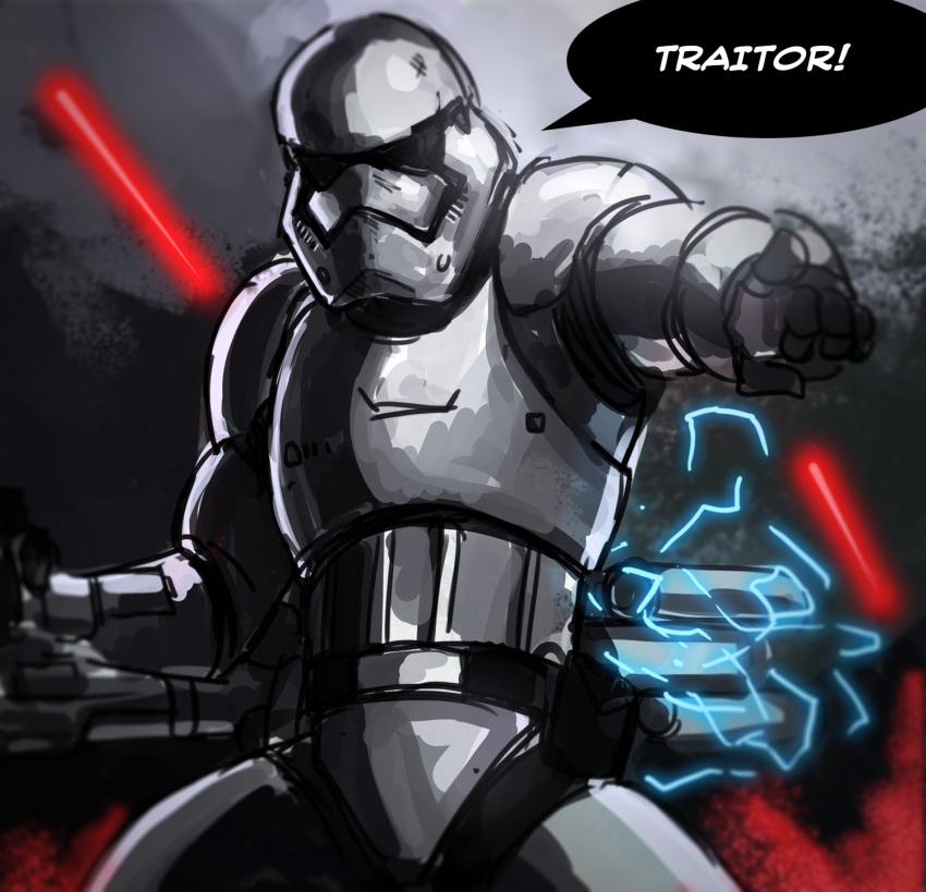 1boy armor baton body_armor electricity first_order fn-2199 frostseven highres riot_control_stormtrooper science_fiction star_wars star_wars:_the_force_awakens stormtrooper tonfa weapon