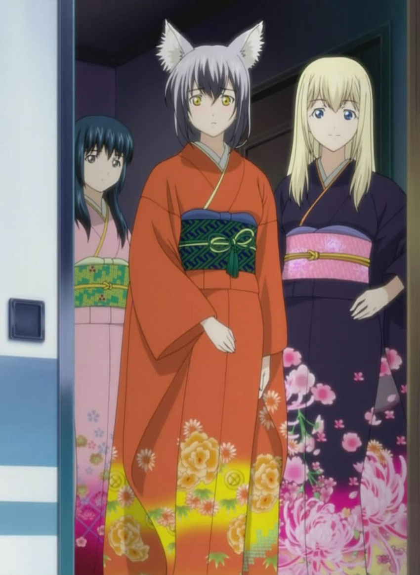 cap fox_ears gyokuyou highres japanese_clothes kimono kou kou_(wagaya) screencap stitched tenko_kuugen wagaya_no_oinari-sama