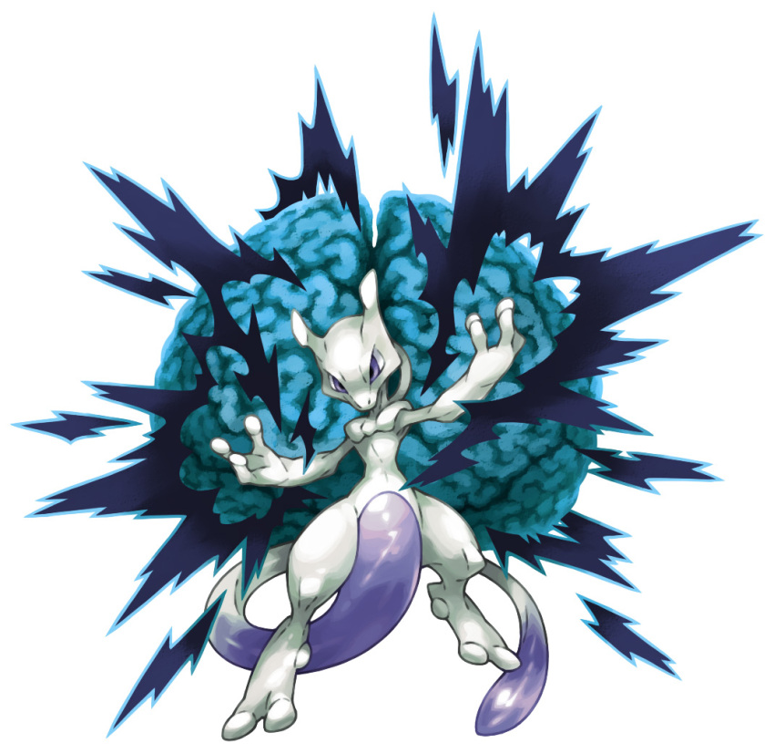 facing_viewer full_body legendary_pokemon looking_at_viewer mewtwo no_humans pearl7 pokemon pokemon_(creature) pokemon_(game) pokemon_frlg pokemon_rgby simple_background solo tail violet_eyes white_background