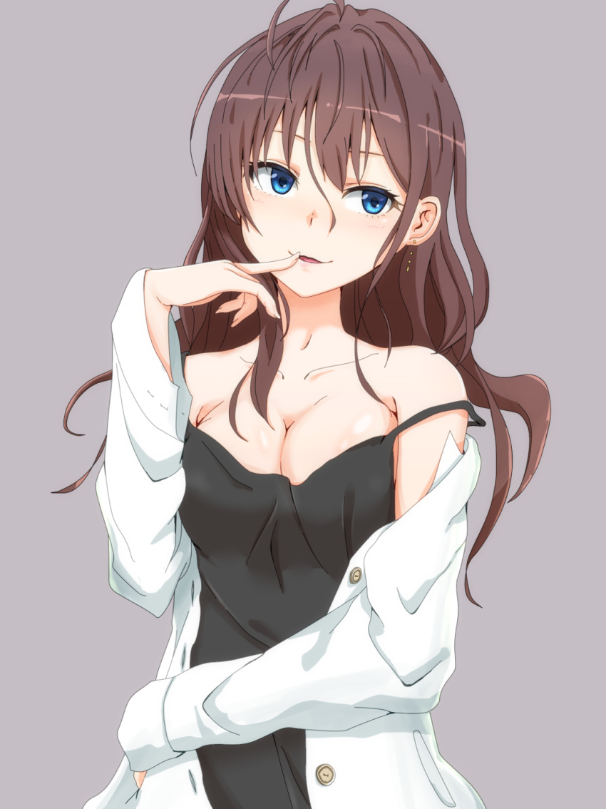 blue_eyes blush brown_hair dress ichinose_shiki idolmaster idolmaster_cinderella_girls long_hair