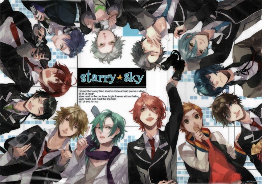 amaha_tsubasa aozora_hayato blue_hair haruki_naoshi hoshizuki_kotarou kanakubo_homare kazuaki kinose_azusa miyaji_ryunosuke mizushima_iku nanami_kanata shiranui_kazuki starry_sky_(game) tomoe_you touzuki_suzuya yellow_eyes