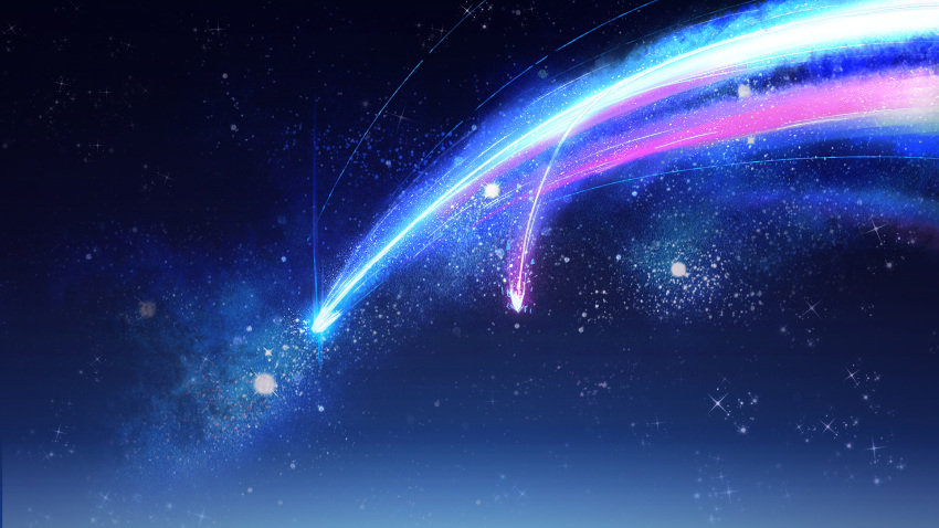 comet highres kimi_no_na_wa night night_sky no_humans scenery sky star_(sky) starry_sky the_cold