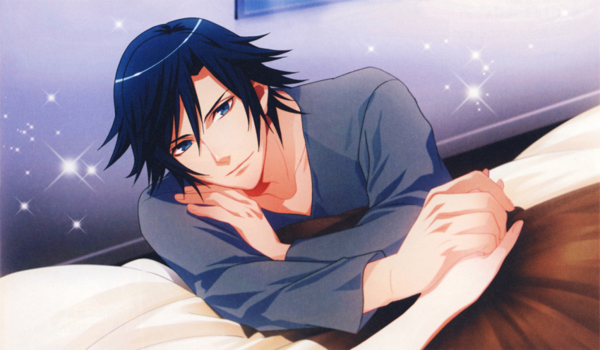 black_hair blue_eyes ichinose_tokiya kurahana_chinatsu uta_no_prince-sama