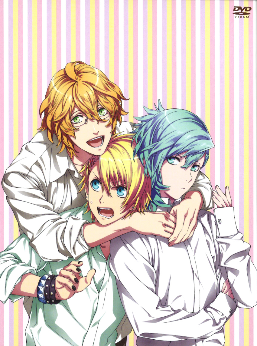 blonde_hair green_eyes kurahana_chinatsu kurusu_shou mikaze_ai shinomiya_natsuki uta_no_prince-sama