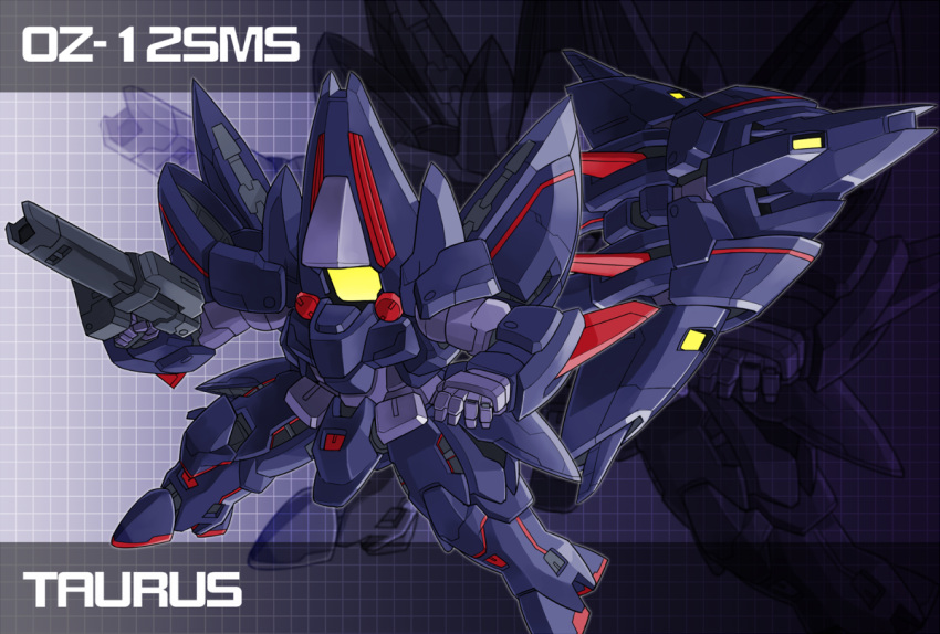 beam_gun character_name gundam gundam_wing gundam_wing_endless_waltz mecha memento_vivi no_humans taurus_(mobile_suit) zoom_layer