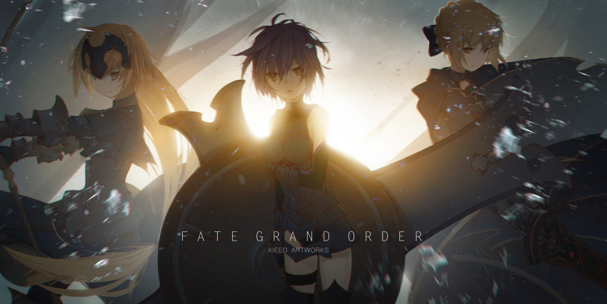 3girls fate/grand_order fate_(series) highres kieed multiple_girls
