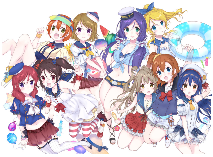 6+girls absurdres ayase_eli highres hoshizora_rin koizumi_hanayo kousaka_honoka love_live! love_live!_school_idol_project minami_kotori multiple_girls nishikino_maki ramune sonoda_umi toujou_nozomi yazawa_nico