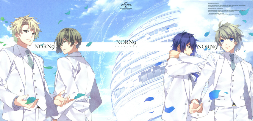 akito_shukuri green_eyes green_hair kakeru_yuiga natsuhiko_azuma norn9 senri_ichinose teita