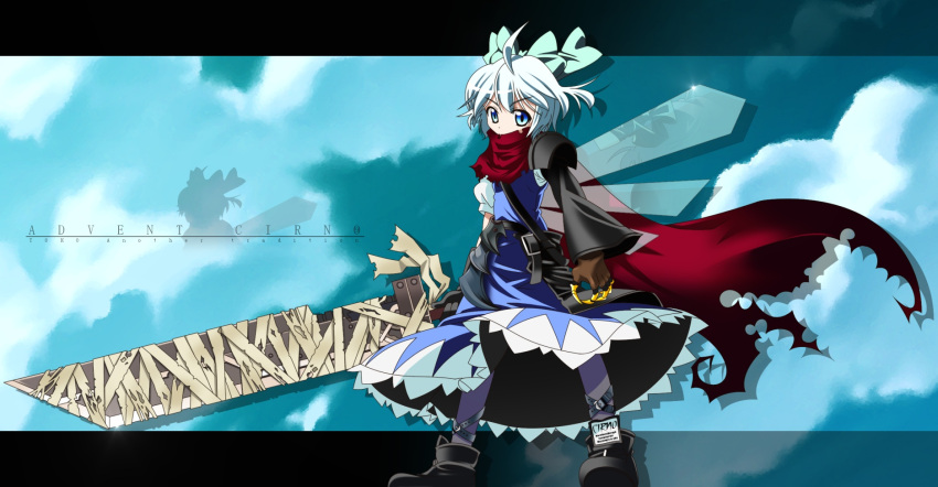 advent_cirno blue_eyes blue_hair cirno highres sword touhou wallpaper weapon wings