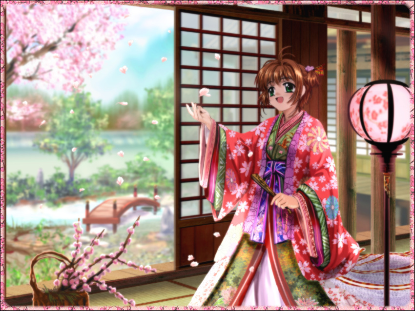 card_captor_sakura cherry_blossoms highres japanese_clothes kimono kinomoto_sakura moonknives mutsuki_(moonknives)