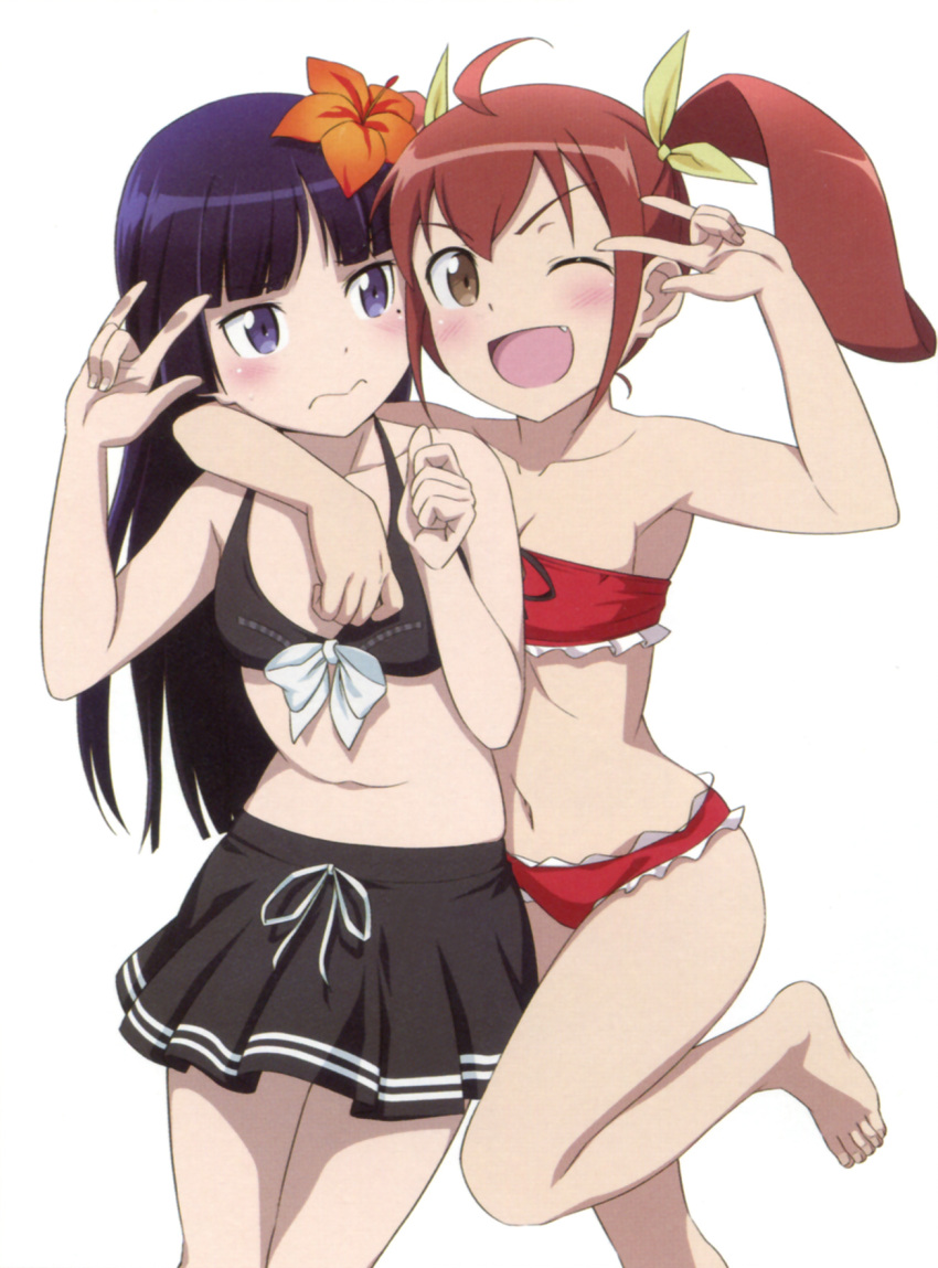 bikini gokou_ruri gotou_nozomu highres kurusu_kanako official_art ore_no_imouto_ga_konna_ni_kawaii_wake_ga_nai swimsuit