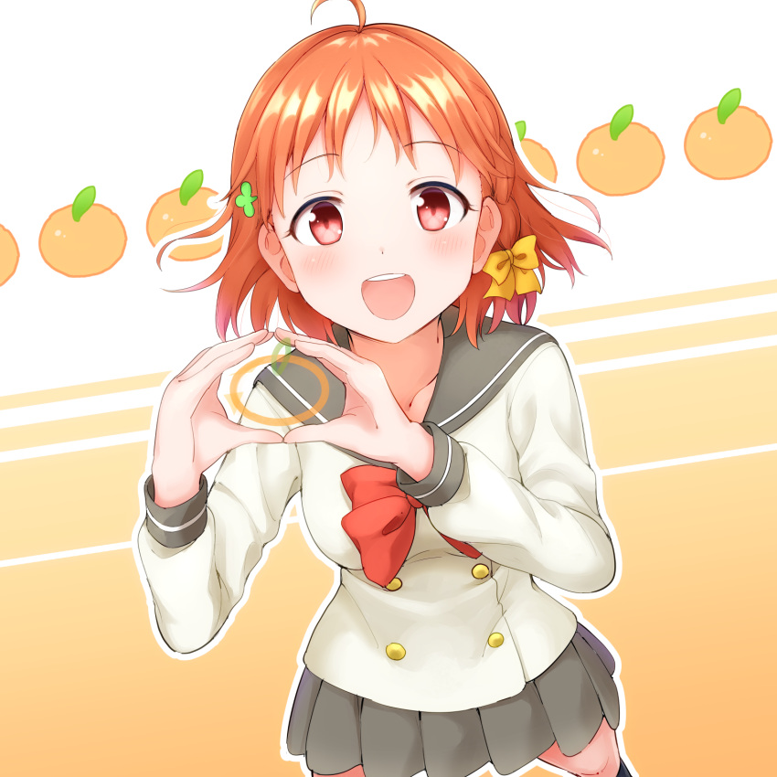 love_live!_sunshine!! orange orange_hair red_eyes seifuku short_hair takami_chika