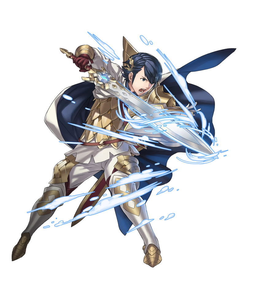 alfonse_(fire_emblem) blue_hair fire_emblem long_hair sword warrior