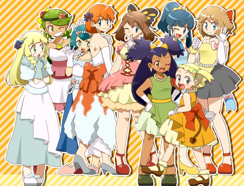 6+girls age_difference artist_request child eureka_(pokemon) female haruka_(pokemon) hikari_(pokemon) iris_(pokemon) kasumi_(pokemon) lillie_(pokemon) mallow_(pokemon) multiple_girls pokemon pokemon_(anime) pokemon_(game) serena_(pokemon) suiren_(pokemon)