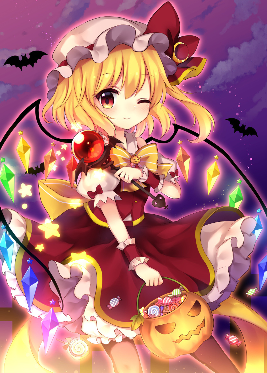 blonde_hair flandre_scarlet halloween red_eyes short_hair smile tagme touhou