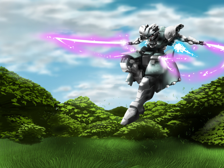 dual_wield gundam highres konpaku_youmu mecha mechanization touhou tsuki_wani