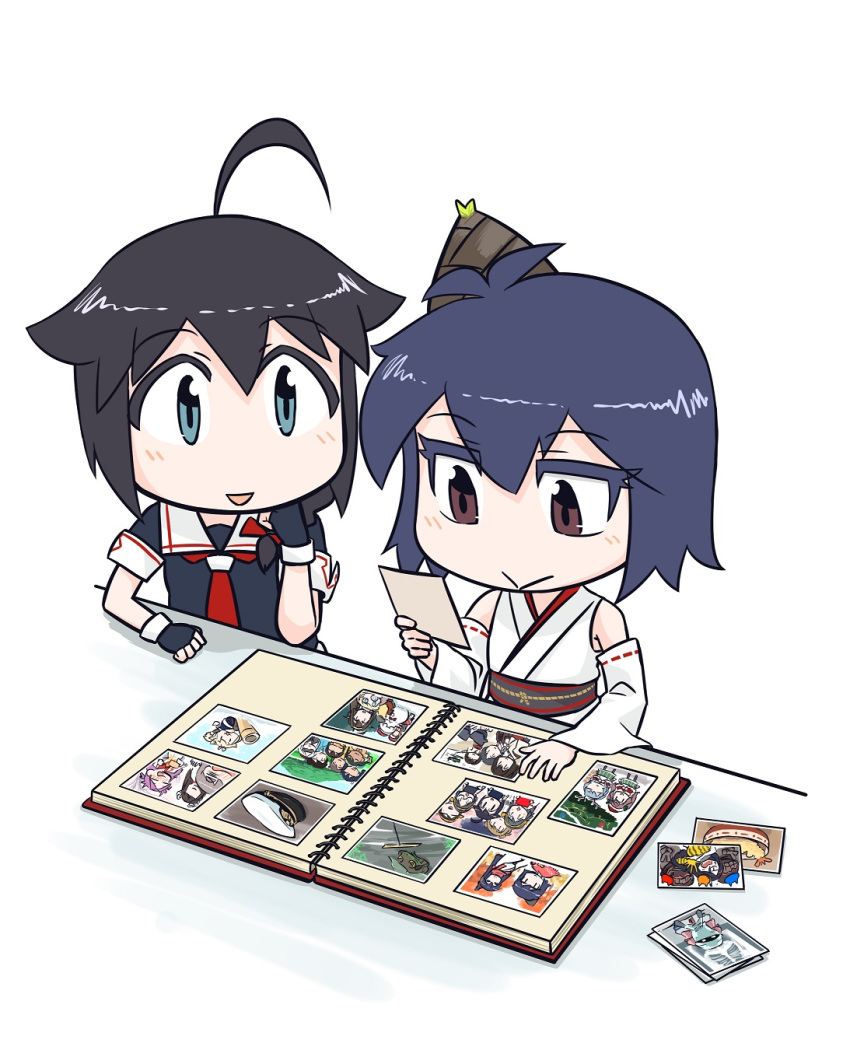 6+girls akagi_(kantai_collection) akashi_(kantai_collection) album_(object) ao_arashi asagumo_(kantai_collection) baby battleship_hime bismarck_(kantai_collection) black_hair black_serafuku blonde_hair brown_hair comic food frog fusou_(kantai_collection) gloves hair_ribbon haruna_(kantai_collection) hat hiei_(kantai_collection) highres hiryuu_(kantai_collection) hiyou_(kantai_collection) hyuuga_(kantai_collection) i-13_(kantai_collection) i-14_(kantai_collection) iowa_(kantai_collection) ise_(kantai_collection) jun'you_(kantai_collection) kaga_(kantai_collection) kantai_collection kirishima_(kantai_collection) kongou_(kantai_collection) michishio_(kantai_collection) mogami_(kantai_collection) multiple_girls pacifier peaked_cap photo_(object) pink_hair pola_(kantai_collection) purple_hair remodel_(kantai_collection) ribbon school_uniform serafuku shigure_(kantai_collection) shinkaisei-kan shoukaku_(kantai_collection) shrimp shrimp_tempura souryuu_(kantai_collection) surgical_mask tempura white_hair yamagumo_(kantai_collection) yamashiro_(kantai_collection) yuudachi_(kantai_collection) zuikaku_(kantai_collection)