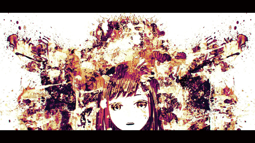 1girl :o abstract abstract_background highres looking_at_viewer meola multicolored multicolored_eyes multicolored_hair original
