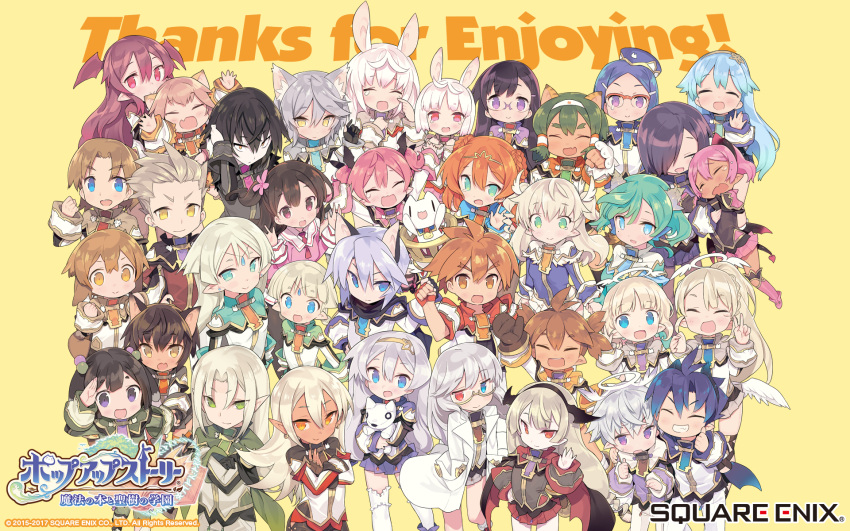 6+boys 6+girls alisa_kirsten alvin_granford angel animal_ears blade_(galaxist) camilla_regina carrie_alberta cat cat_girl catboy clarice_umbra copyright copyright_name dark_elf demon_boy demon_girl dog_girl dogboy dwarf elf emelia_pris ending english erik_burton erika_oldenburg eve_ainsworth everyone fairy farfalia hannah_blaze highres jenna_kirsty juno_bernal killian_phegor kirara_ookami kris_bernal ledo_vassar liliana_hart lucille_aleister luke_venus mary_lane michael_lancelot misty_sheikh monica_grace multiple_boys multiple_girls official_art pointy_ears pop-up_story rabbit_ears renge_miyamoto revia_serge rita_drake ruri_ookami selim_spark serizawa_shion shinigami shiroe_adele siblings siren_(mythology) sisters stella_noir suzuna_isurugi ursula_raiment wallpaper wolf_girl ymir_paaya yuri_ressen ziz_glover