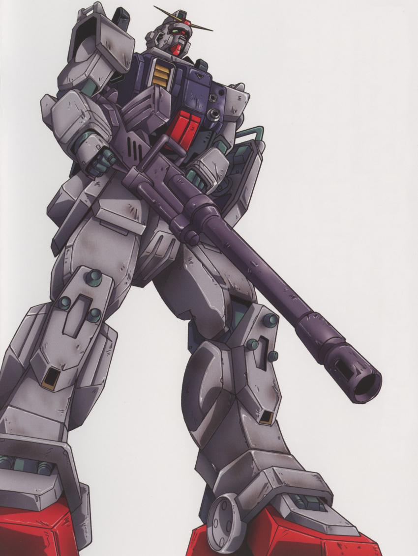 cannon damage damaged ground_gundam gundam gundam_08th_ms_team highres mecha solo