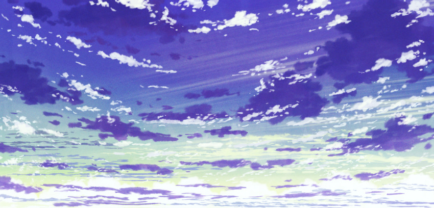 aoha_(twintail) blue blue_sky clouds cloudy_sky commentary day gradient_sky no_humans original outdoors scenery sky