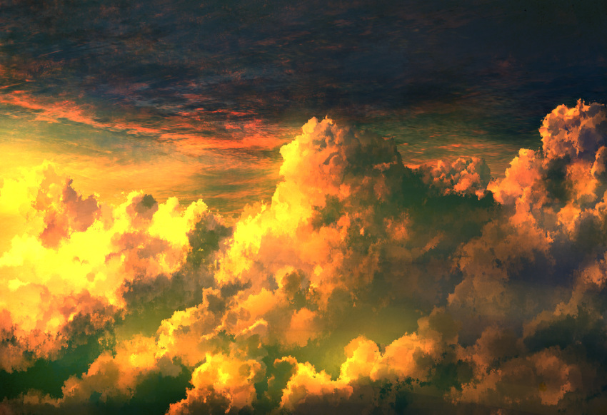 above_clouds commentary mks no_humans original outdoors scenery sky sunlight sunset