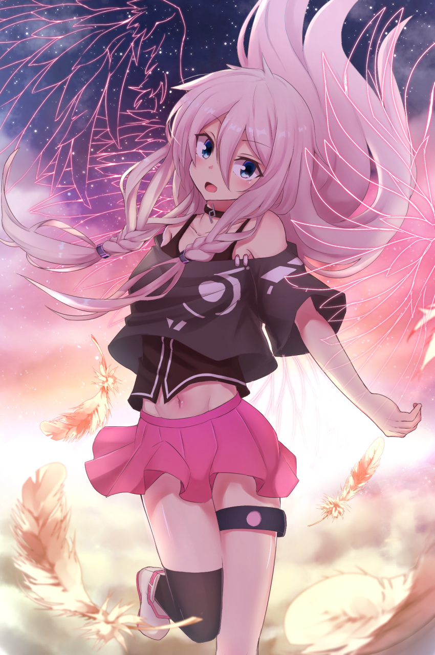 1girl artist_request highres ia_(vocaloid) night night_sky sky vocaloid