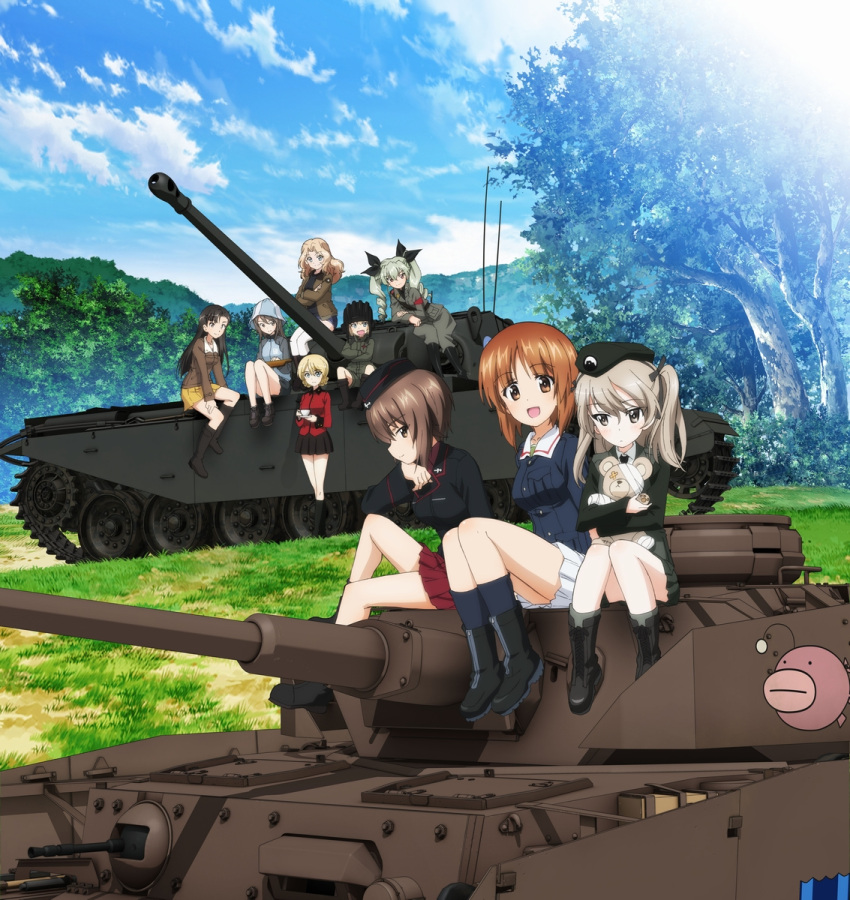 6+girls anchovy anglerfish anzio_military_uniform black_hair blonde_hair boko_(girls_und_panzer) boots brown_hair centurion_(tank) chi-hatan_military_uniform darjeeling girls_und_panzer ground_vehicle hat highres katyusha kay_(girls_und_panzer) keizoku_military_uniform kuromorimine_military_uniform long_hair mika_(girls_und_panzer) military military_vehicle miniskirt motor_vehicle multiple_girls nishi_kinuyo nishizumi_maho nishizumi_miho official_art ooarai_military_uniform panzerkampfwagen_iv pleated_skirt pravda_military_uniform saunders_military_uniform selection_university_military_uniform shimada_arisu short_hair skirt st._gloriana's_military_uniform tank twintails uniform