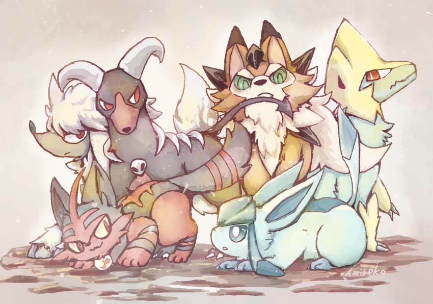 furfrou glaceon houndoom lycanroc manectric pokemon torracat