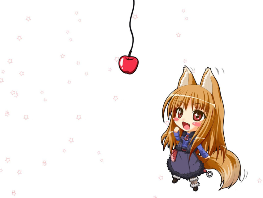 apple chibi holo spice_and_wolf tail white