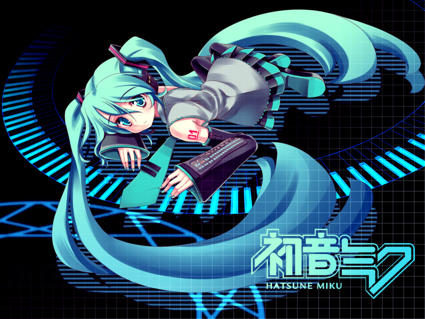 blue_eyes blue_hair hatsune_miku highres nanamiso thighhighs twintails vocaloid