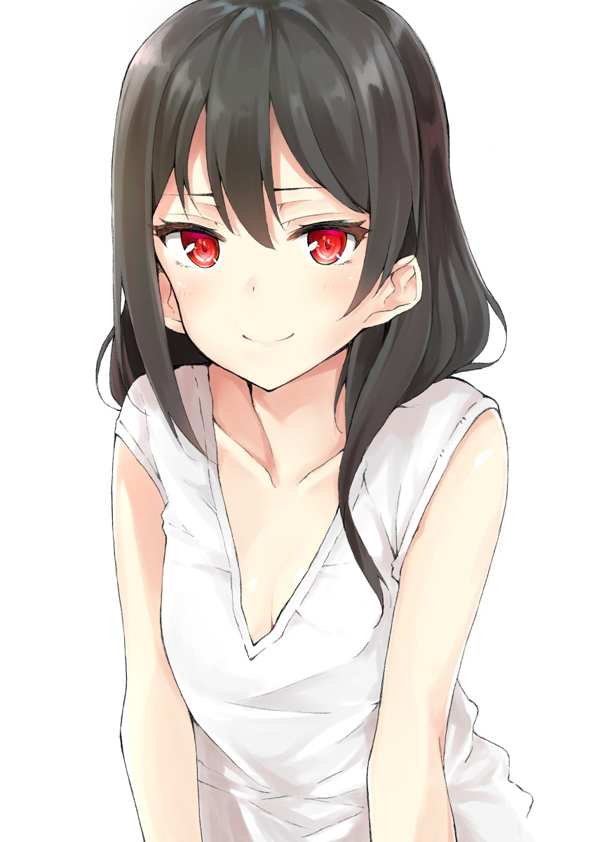 black_hair long_hair red_eyes smile yazawa_nico